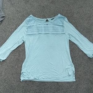 Blue top with woven detailes